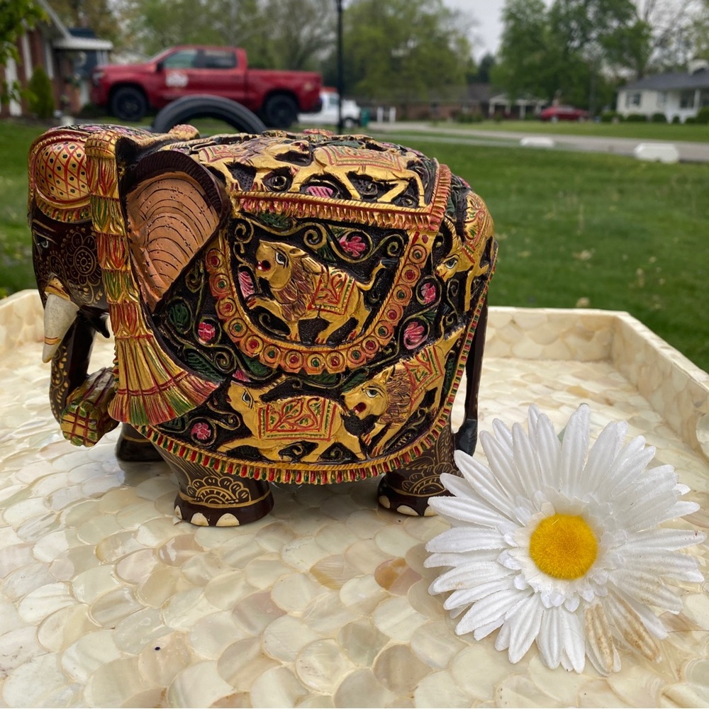 Gorgeous Vintage Wooden Elephant Jaipur